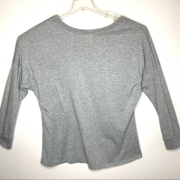 Nike Relaxed Fit Big Swish Logo Long Sleeve Shirt Size XL Gray Orange Scoop Neck - Picture 2 of 16